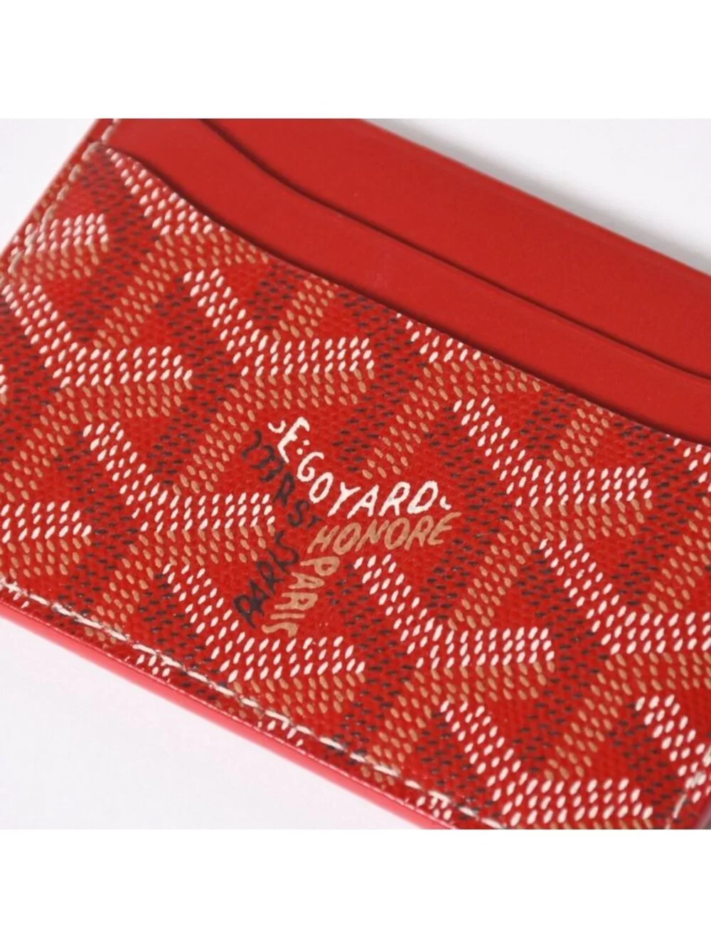 Goyard Saint Sulpice Card Case Red Vauzel Calfskin